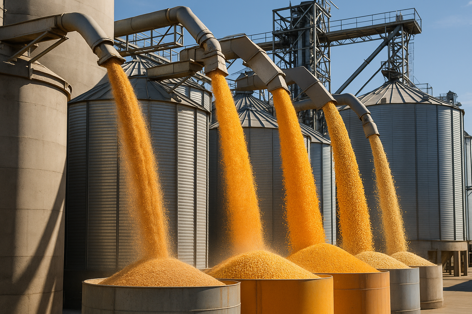 Stored silo grains